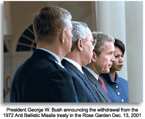 George W. Bush announces US withdrawal from ABM Treaty