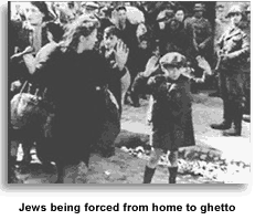 Jews being forced to ghettos