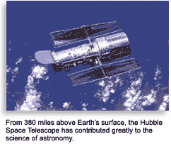 Hubble Telescope in space