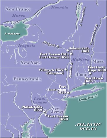 New Netherland/New York Map