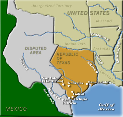 Texan Independence Map