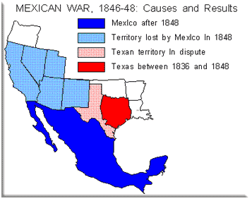Map of Mexican War Results