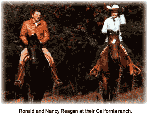 Ron and Nancy on horseback