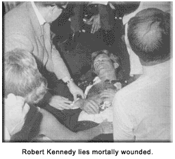 Robert Kennedy lies mortally wounded