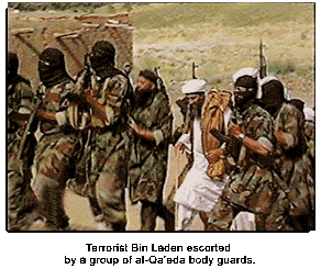 al Qaeda body guards with bin Laden