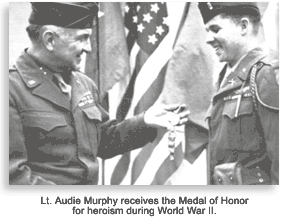 Audie Murphy receives Medal of Honor