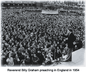 Billy Graham preaches in England