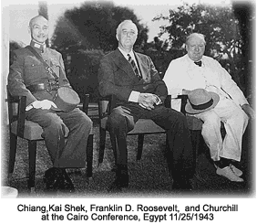 Winston Churchill with FDR and Chiang, Kai Shek