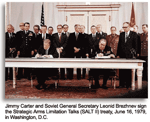 Carter and Brezhnev sign SALT II Treaty