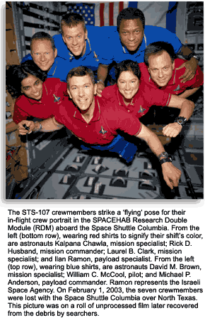 Space Shuttle Columbia crew who perished during re-entry in 2003