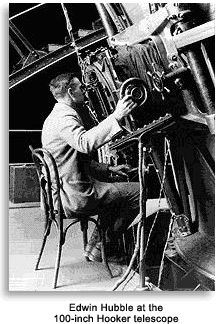 Edwin Hubble with 100-ft Hooker telescope