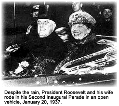 Franklin and Eleanor in Inaugural Parade