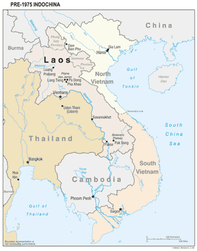 Map of Indochina pre-1975