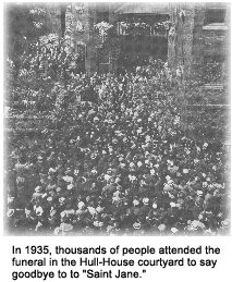 Jane Addams` funeral at Hull House