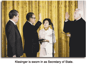 Kissinger sworn in as Secretary of State