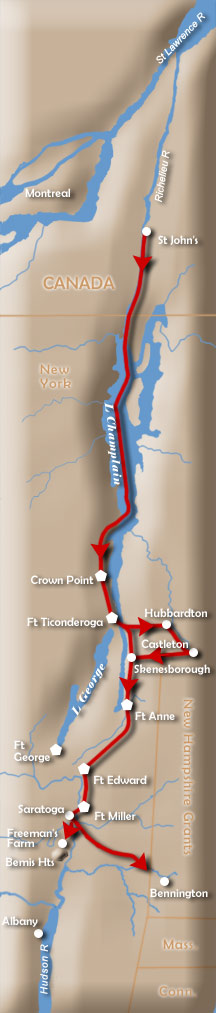 Route to Saratoga, 1777
