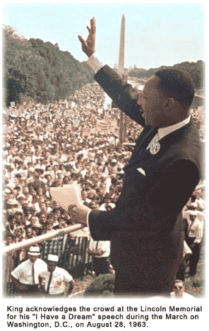 MLK greets crowd in Washington, D.C.