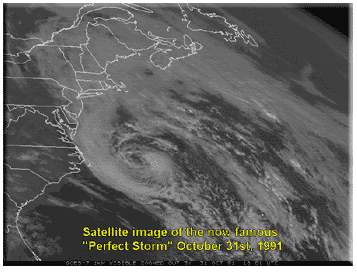 Satellite view of the Perfect Storm