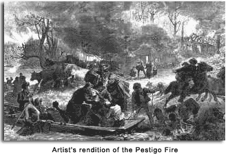 Painting of Peshtigo Fire