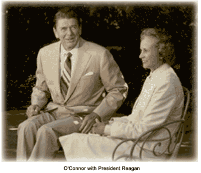 Sandra Day O`Connor with Ronald Reagan