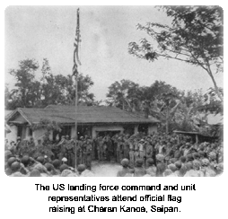 Raising of US flag