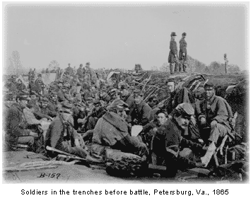 Soldiers in trenches at Petersburg