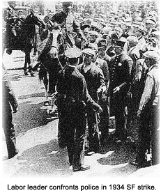 Policeman and crowd