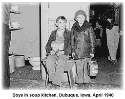 Boys in soup kitchen, Dubuque, Iowa