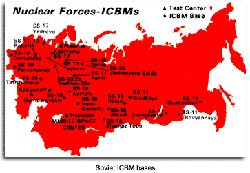 Map of Soviet ICBM bases