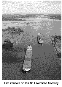 Two vessels on the St. Lawrence Seaway