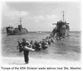 45th Division comes ashore